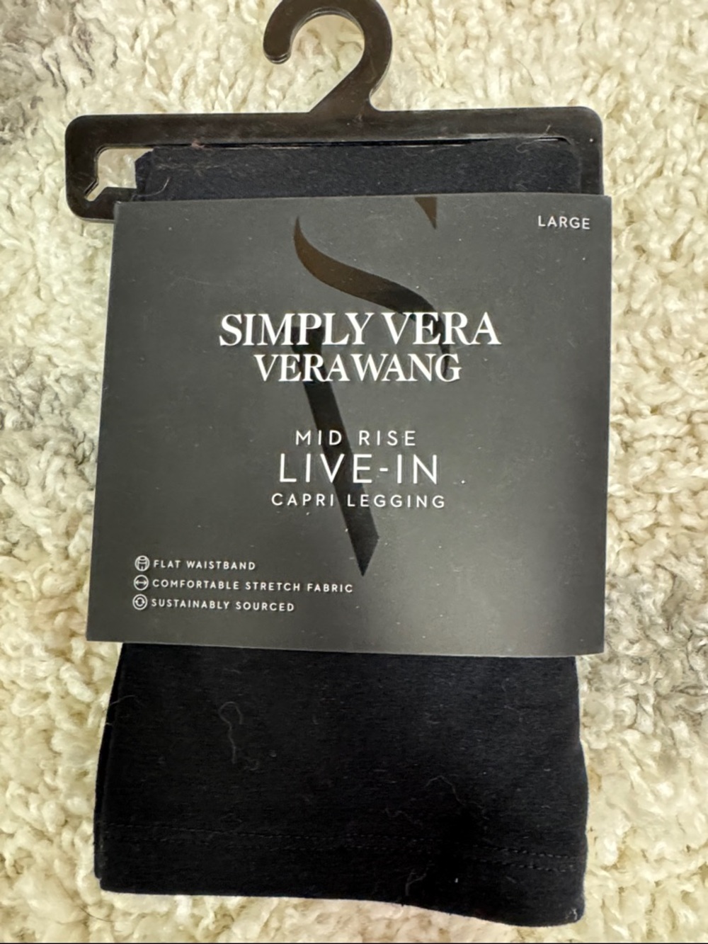 Simply Vera Vera Wang Black Capri Legging - Mid Rise